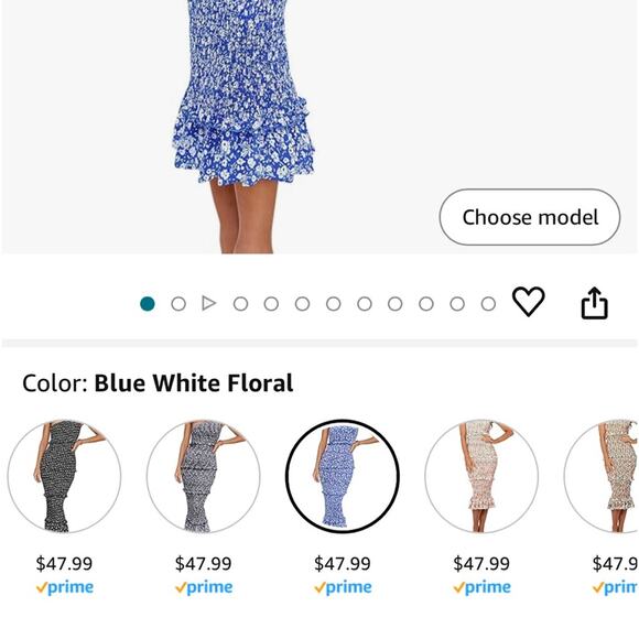 Prettygarden Floral Ruched One Shoulder Tiered Ruffle Bodycon Dress Women's LO - Picture 3 of 16